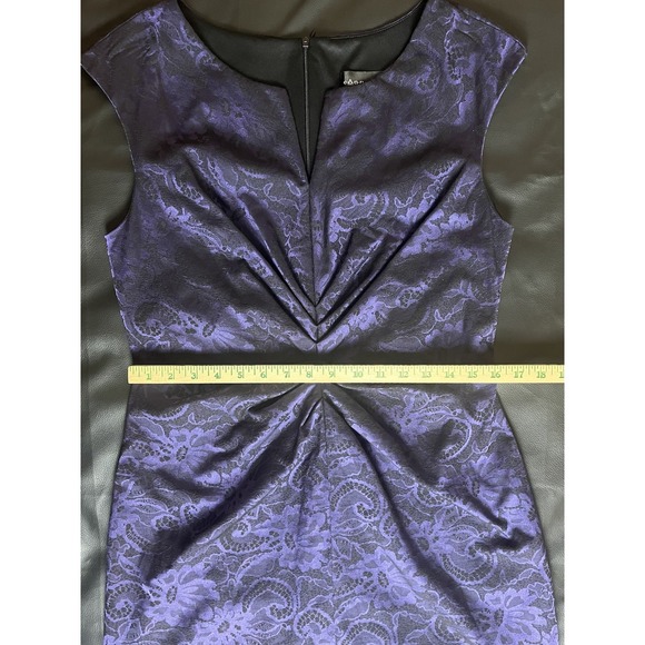 Connected Apparell‎ Violet Black Floral Whimsigoth Jacquard Sheath Dress Size 14 - Picture 12 of 15